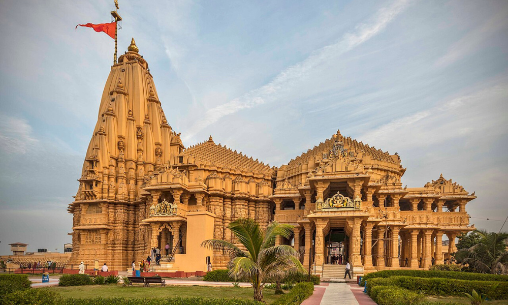 Somnath Temple Gujarat exterior view with traditional architecture and temple complex
